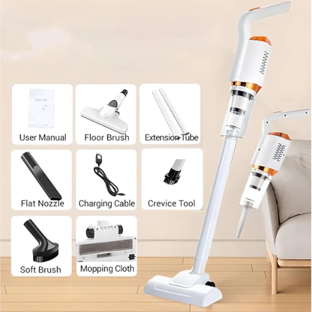 Wireless Rechargeable Vacuum Cleaner with 4 Brush Options and 7500Pa Suction
