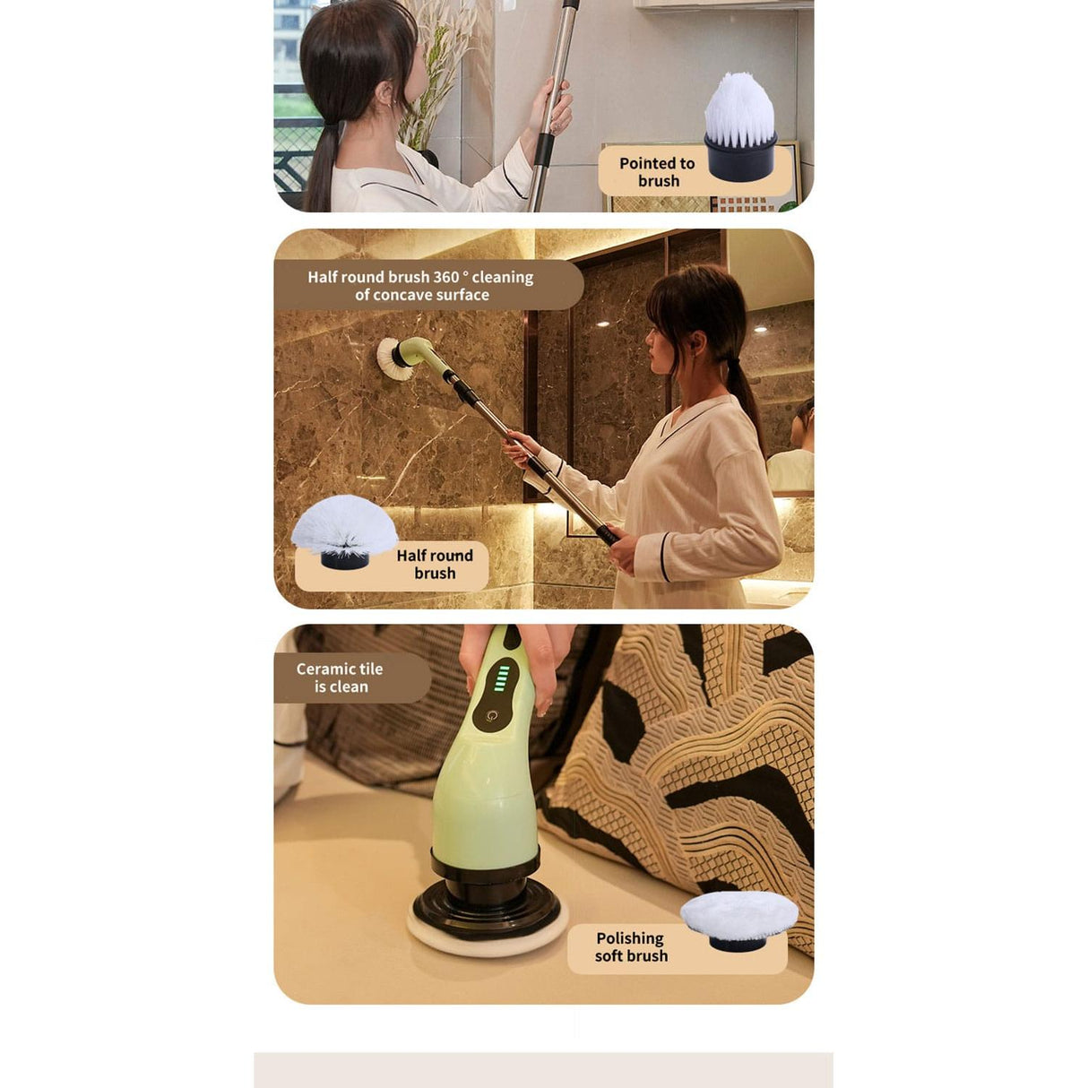 Wireless Rotating Cleaning Brush Electric Scrubber for Bathroom, Kitchen & Windows Multi-functional Household Tool