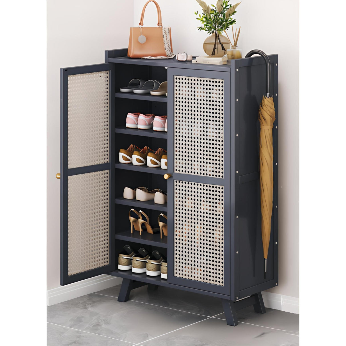 Wooden Bamboo Shoe Rack Storage Cabinet Stylish & Eco Friendly Organizer