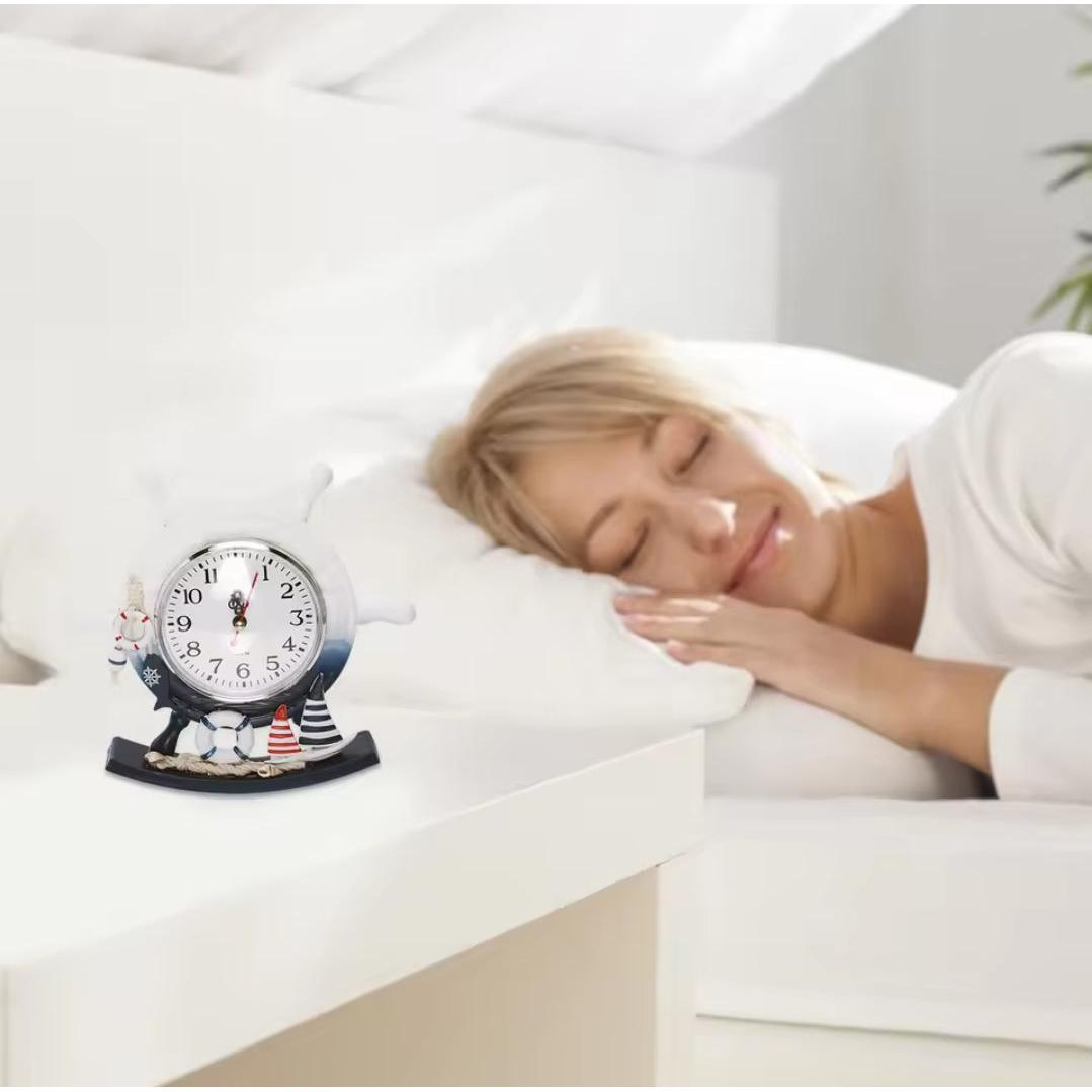 Wooden Photo Frame with Swing Clock Ornament 2 in 1 Desktop Décor