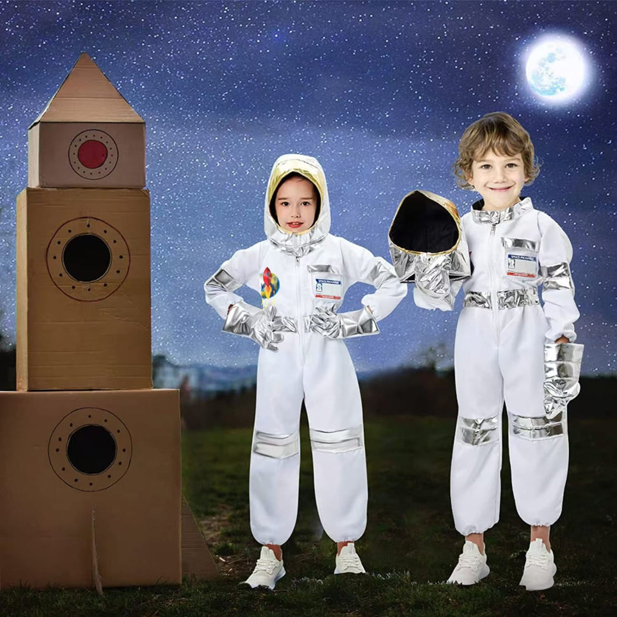 Professional Children’s Astronaut Costume – Full Spaceman Cosplay Suit for Career Day and Role Play