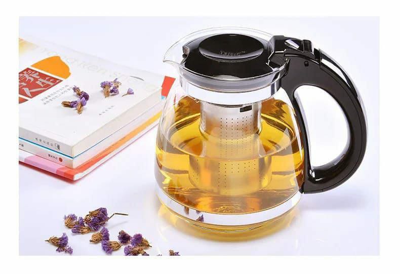 High Borosilicate Glass Infuser Kettle – 1500ml Heat Resistant Tea and Beverage Pot