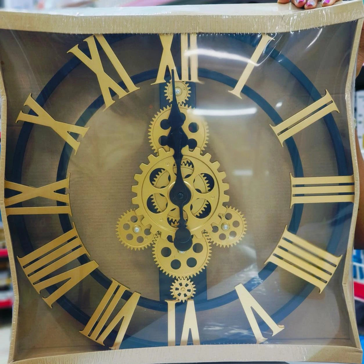 4 Gear Roman Vintage Wall Clock – 40cm Bronze Industrial Design with Antique Gold Metal Hands house holds Wall Clocks