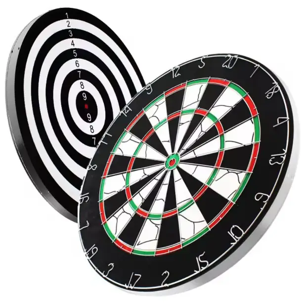 Dart Board - 18-Inch Double Sided Flocked with Iron Numbers and 6 Steel Darts Toys & Games Dartboards
