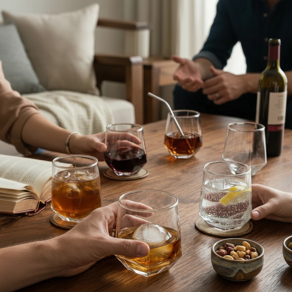 6-Piece Hexagonal Stemless Whisky Glass Set 300ml Crystal Clear Kitchen & Dining Drinkware Sets
