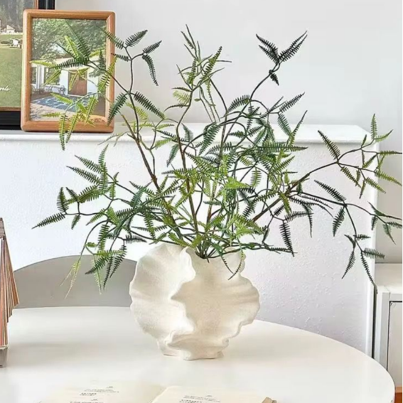 Decorative Irregular Shaped Ceramic Vase with Wavy Edges