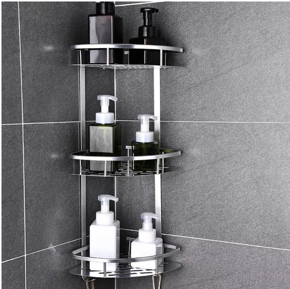 Corner Shelf - 3-Layer Aluminum Bathroom Shower Caddy 61x29cm