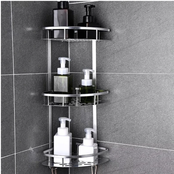 Corner Shelf - 3-Layer Aluminum Bathroom Shower Caddy 61x29cm Home & Garden Shower Caddies