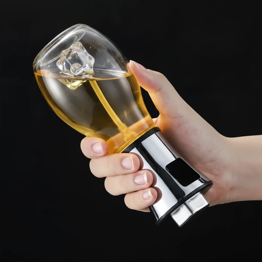 Glass Oil Mister Spray Bottle Stainless Steel Pump Silver 200ml Kitchen & Dining Oil Dispensers