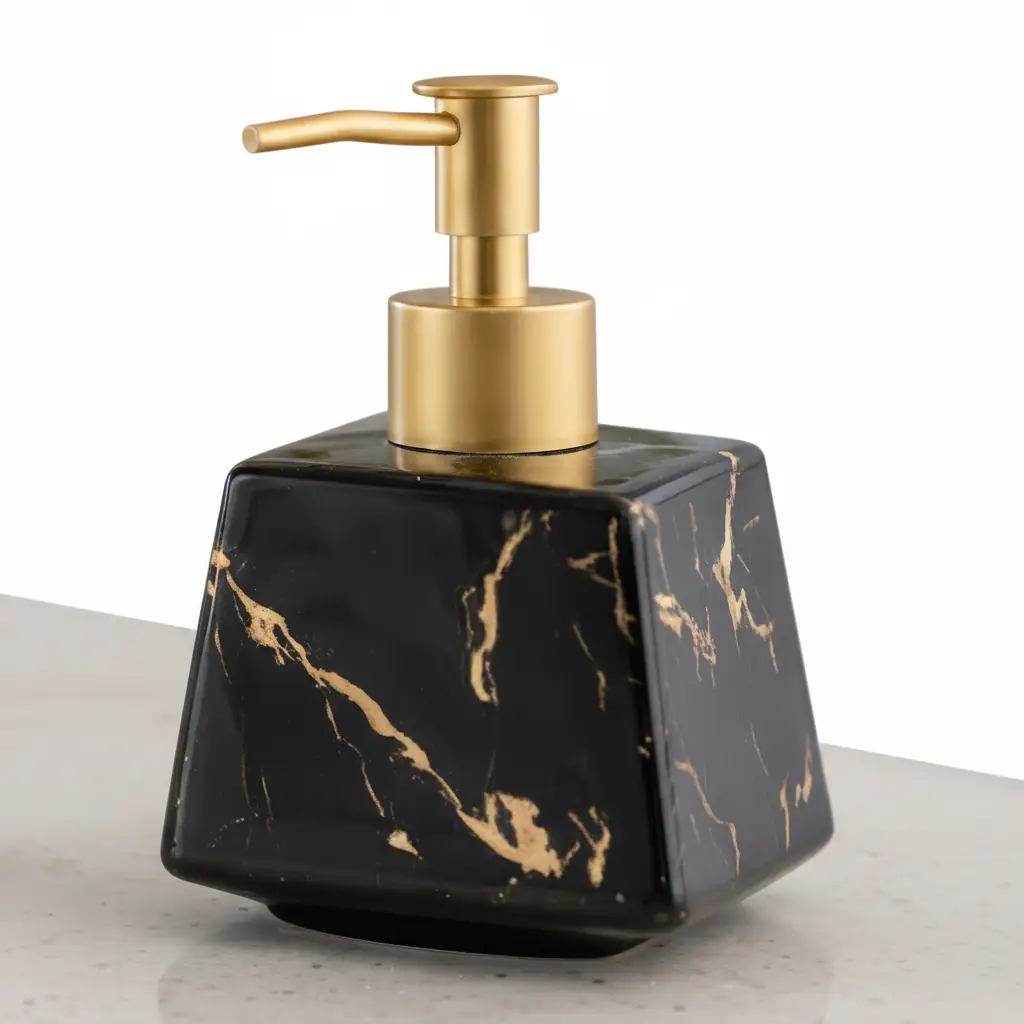 Ceramic Soap Dispenser Marble With Gold Pump Home & Garden Soap & Lotion Dispensers