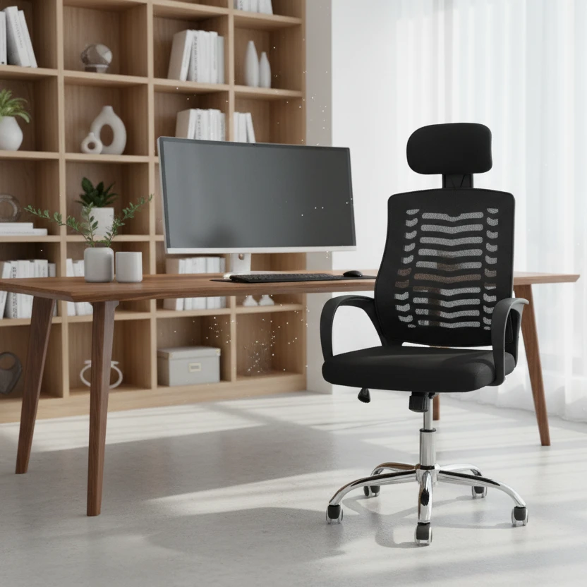 Office Chair - Ergonomic Mesh with Headrest Furniture Office Chairs