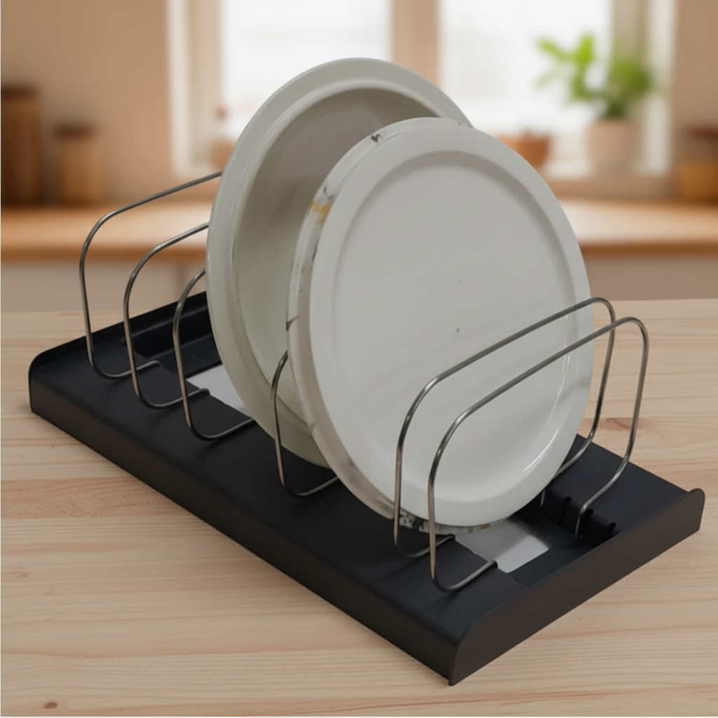 Organizer - Bakeware/Cookware with Divided Stainless Steel Stand