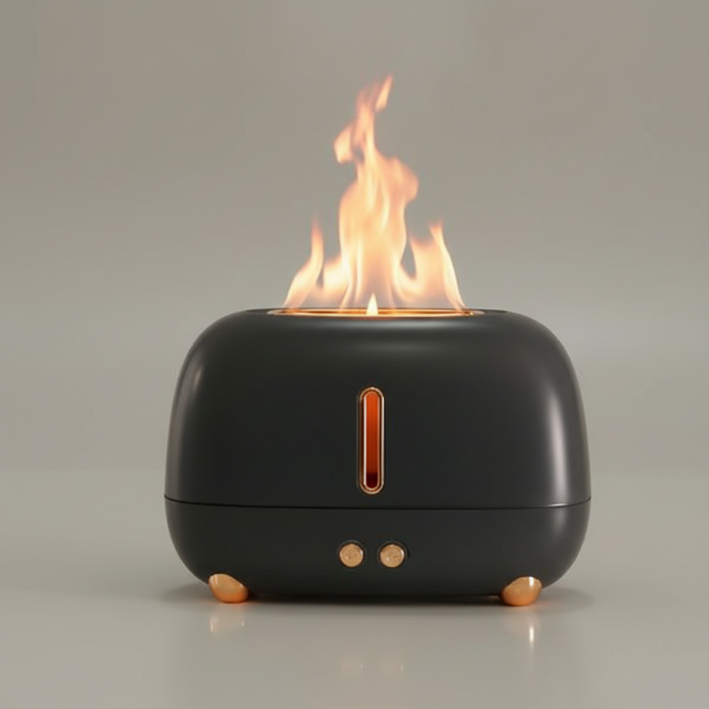 Flame Effect Humidifier 250ml USB LED Aroma Diffuser Cool Mist