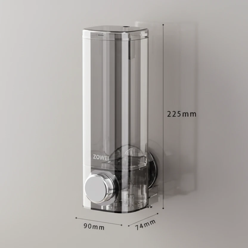 Zowei Wall Mounted Manual Soap Dispenser 225x90x74mm ABS Leak-Proof Clear Home & Garden Soap & Lotion Dispensers