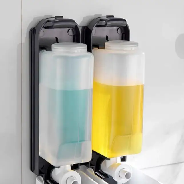 Soap Dispenser - Wall-Mounted Manual Press ABS Bathroom Black White Home & Garden Soap & Lotion Dispensers