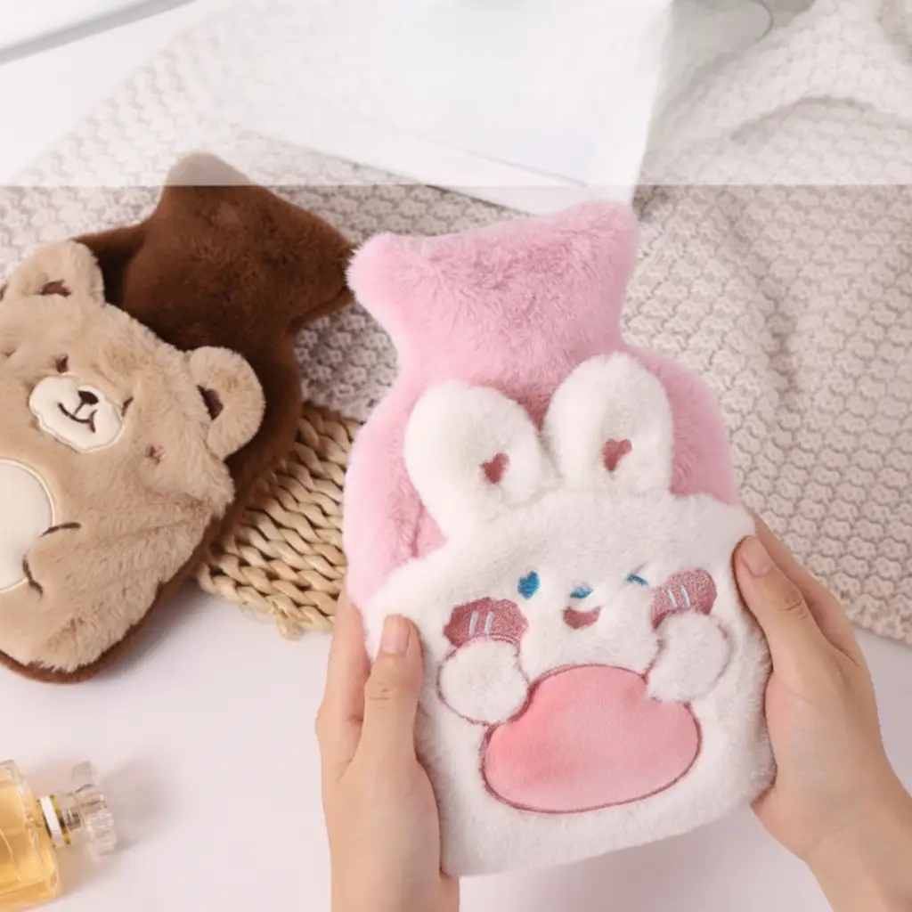Hot Water Bottle - Cute Cartoon Plush Cover Hand Warmer Home & Garden Hot Water Bottles