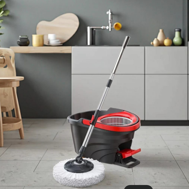 Spin Mop - Black Bucket with Foot Pedal