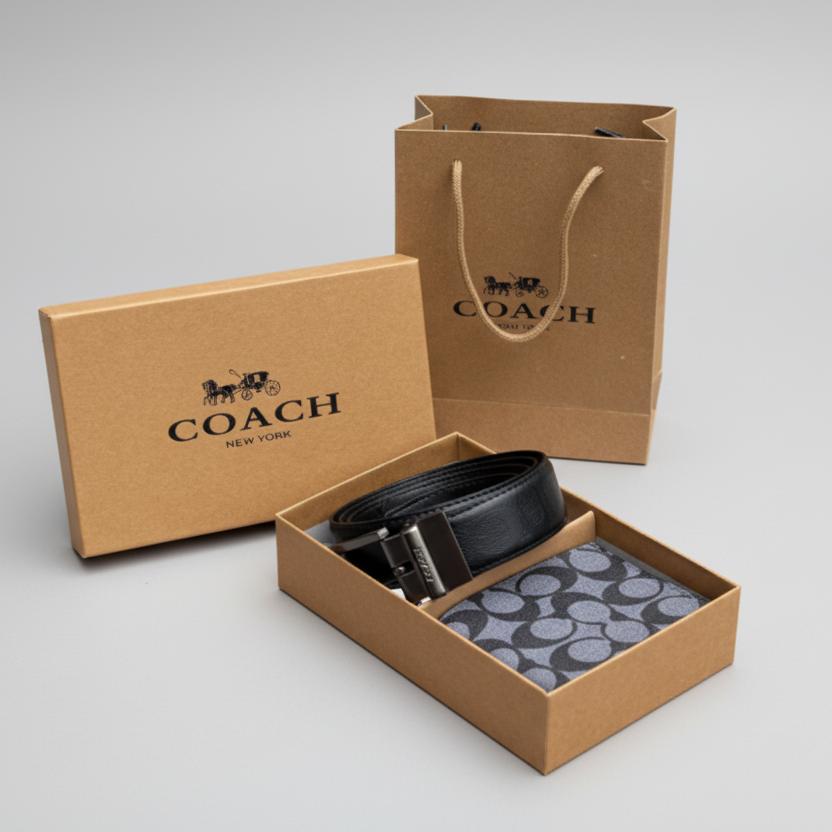 Gift Set - 2-in-1 Coach Men's Belt and Wallet