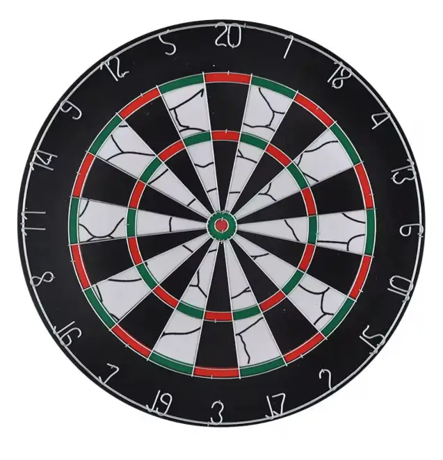 Dart Board - 18-Inch Double Sided Flocked with Iron Numbers and 6 Steel Darts Toys & Games Dartboards