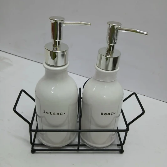 Dispenser Set - Soap and Lotion with Metal Stand Home Decor Soap & Lotion Dispensers