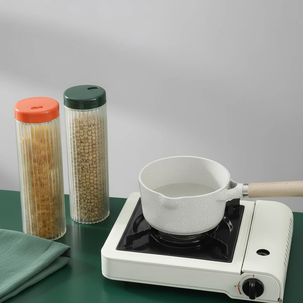 Acrylic Spaghetti Noodles Storage Jar Airtight Lid Transparent Tall Canister Kitchen & Dining Food Storage Containers