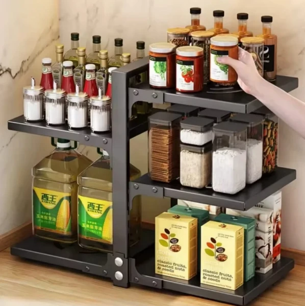 Multi-Layer Pot Storage Rack Adjustable Under Sink Pan Holders Kitchen Organizer Kitchen & Dining Pot Racks
