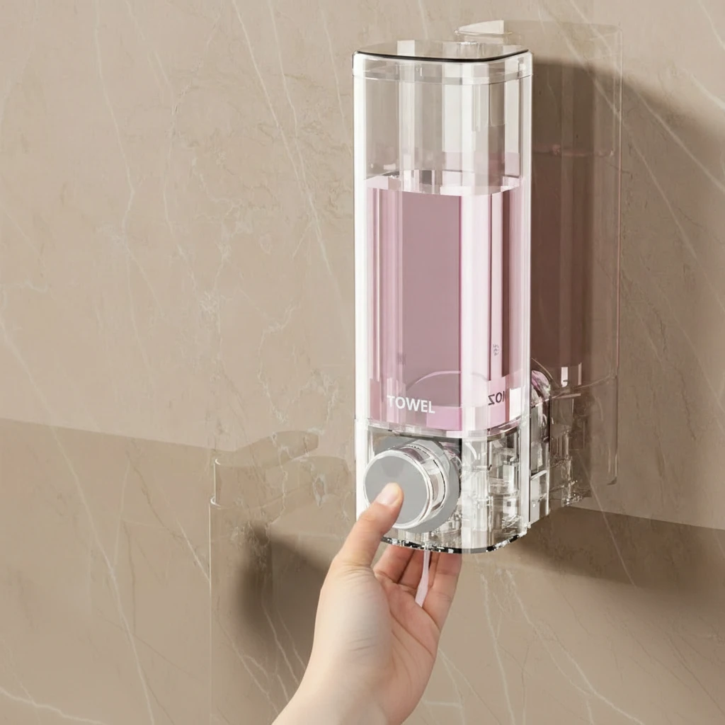 Zowei Wall Mounted Manual Soap Dispenser 225x90x74mm ABS Leak-Proof Clear Home & Garden Soap & Lotion Dispensers