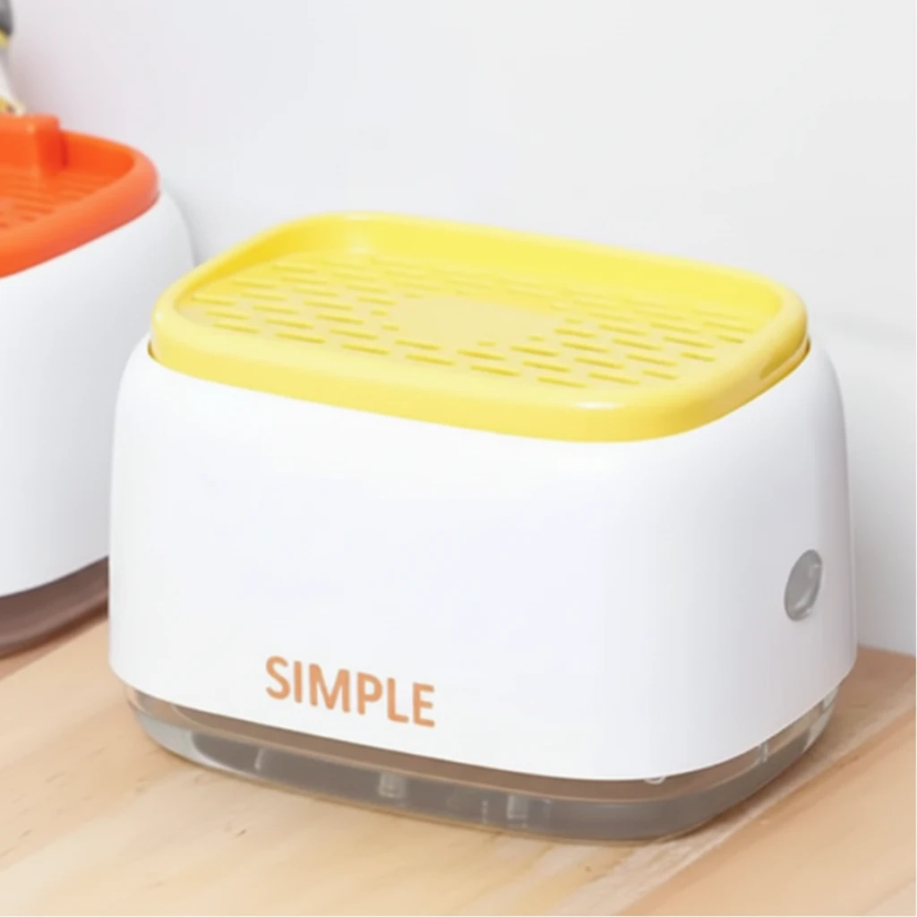 SIMPLE Press-Down Soap Dispenser Sponge Holder Kitchen Sink Orange Grey Yellow Kitchen & Dining Kitchen Counter & Beverage Station Organizers