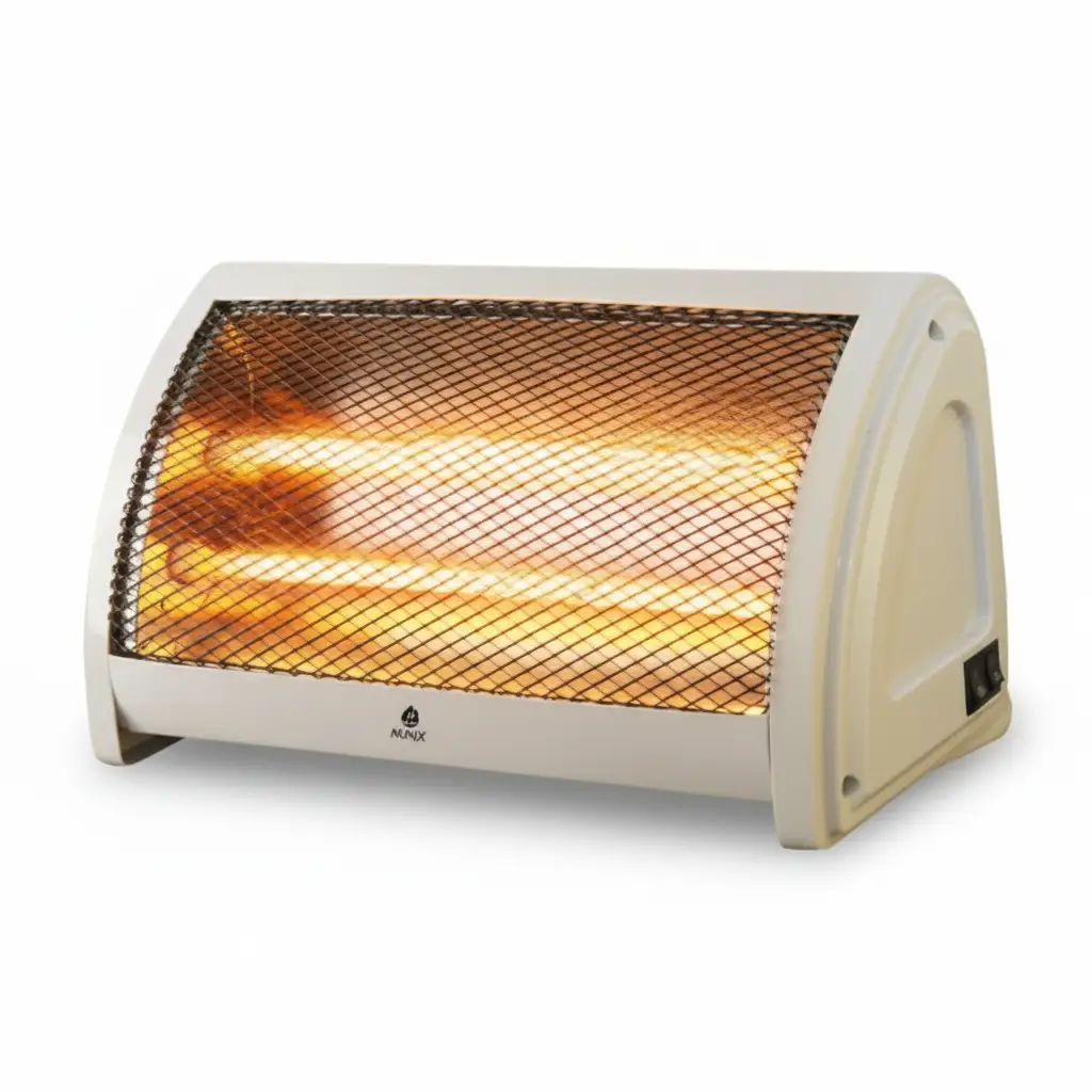 Electric Heater - Nunix NH-03 Quartz Radiant Portable with Safety Tip-Over Switch White Electronics Space Heaters