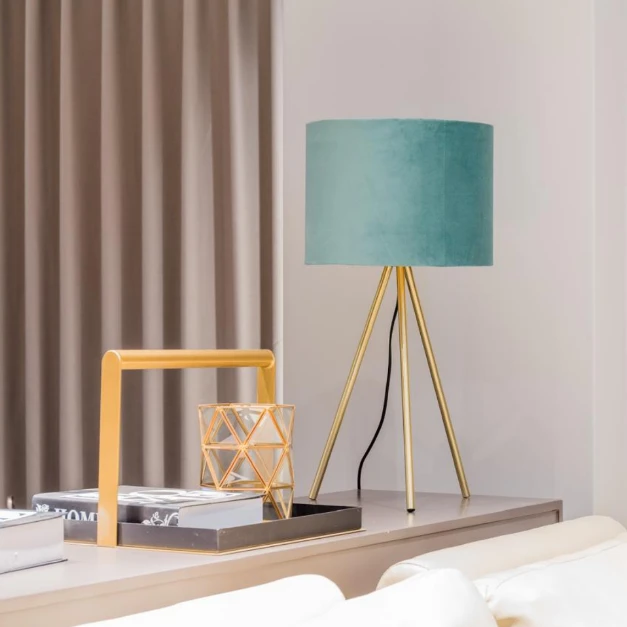 Modern Bedside Lamp - Tripod Design with Fabric Shade Home & Garden Table Lamps