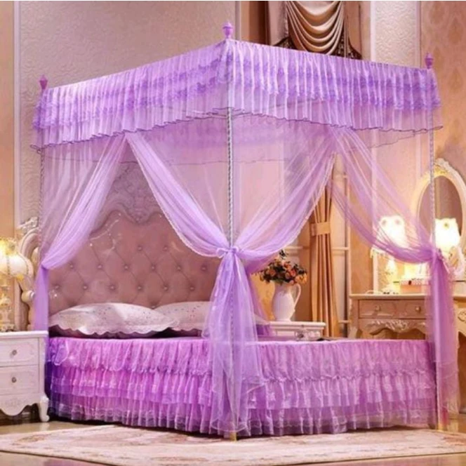 Straight Nets Mosquito Net Canopy 4-Corner with Ruffled Trim Multiple Sizes Home & Garden Bed Canopies