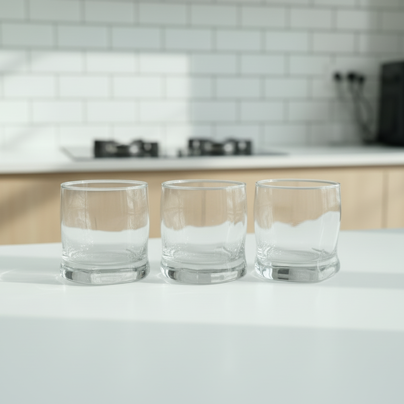 Distorted Whisky Glass Set 300ml Wave Design 6 Pieces