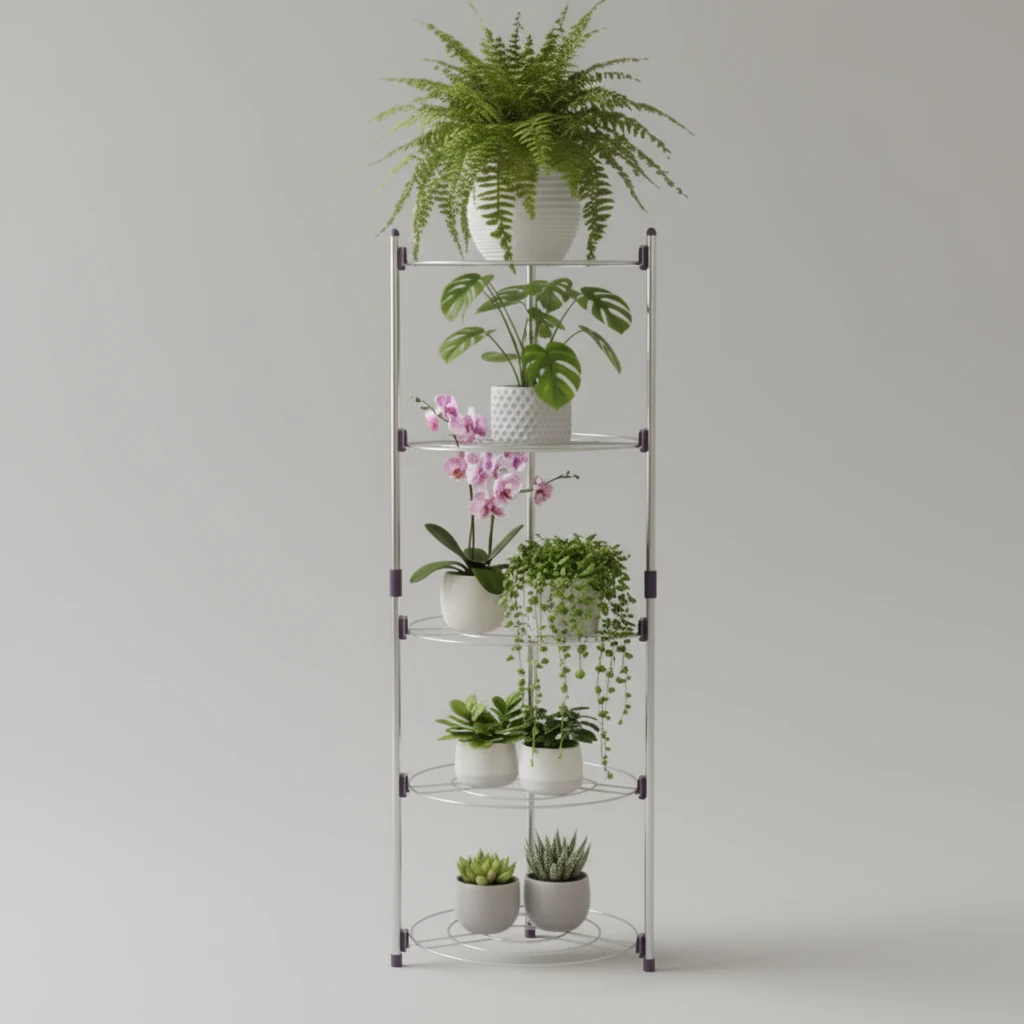 6-Tier Corner Plant Stand Metal Frame Flower Organizer Home & Garden Plant Stands
