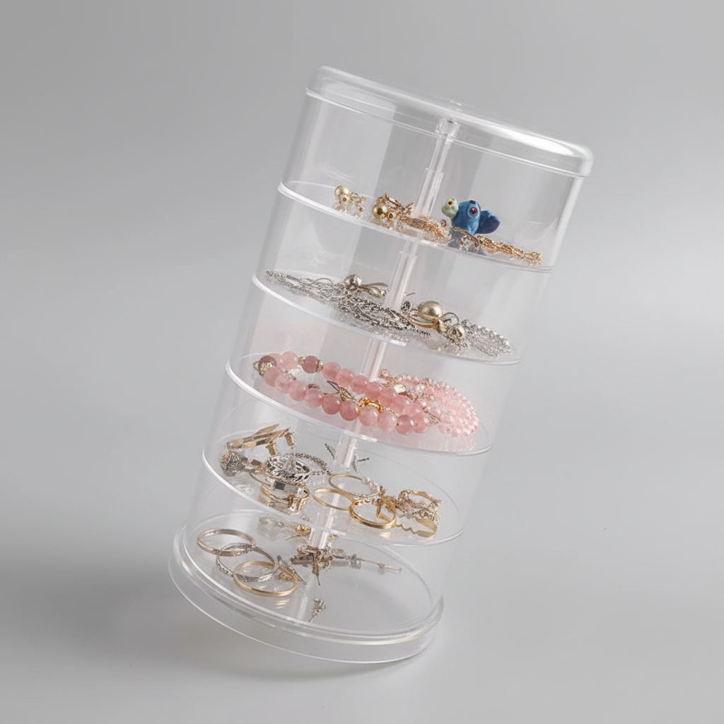 Jewelry Holder - 5-Layer Acrylic Rotating Organizer