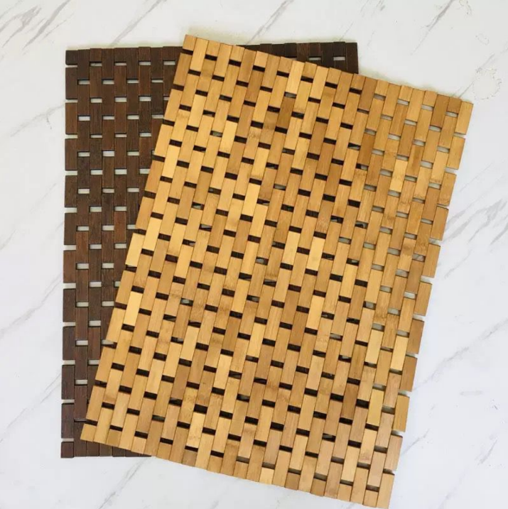 Bath Mat - Bamboo Wood 40x60cm Bathroom & Kitchen Rug