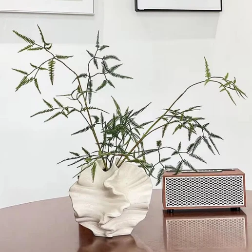 Decorative Irregular Shaped Ceramic Vase with Wavy Edges Home & Garden Vases