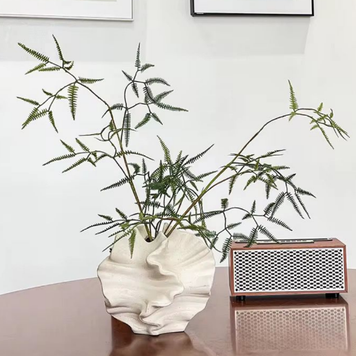 Decorative Irregular Shaped Ceramic Vase with Wavy Edges