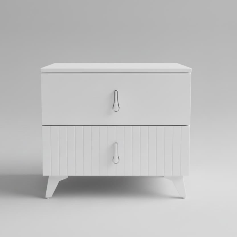 Bedside Drawer - Modern 48cm x 40cm x 50cm with 2 Drawers