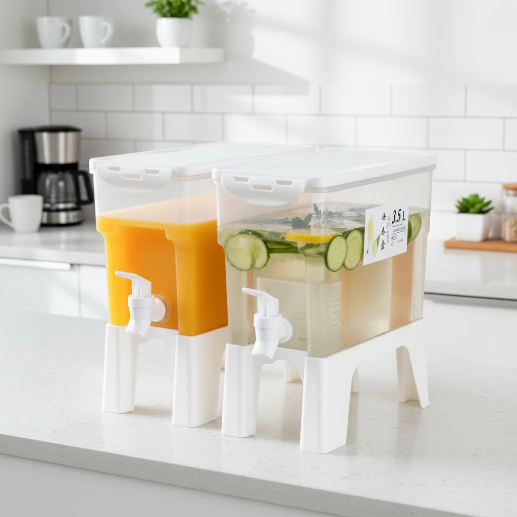 Juice Dispenser - 3L Plastic with Tap & White Stand Kitchen & Dining Beverage Dispensers