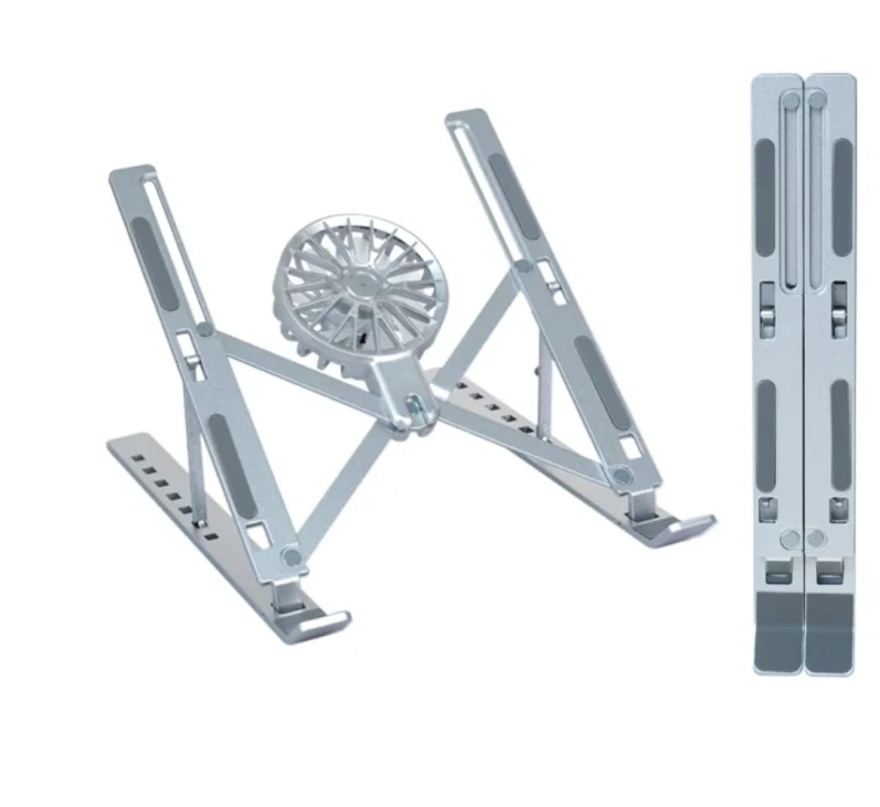 Foldable Laptop Stand with Built-In Cooling Fan Multi-Angle Adjustable Aluminium Home & Garden Computer Risers & Stands