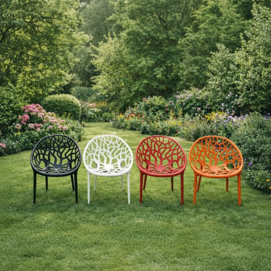 Plastic Chair - Crystal Branch Cut-Out Design Indoor Outdoor Furniture Outdoor Chairs
