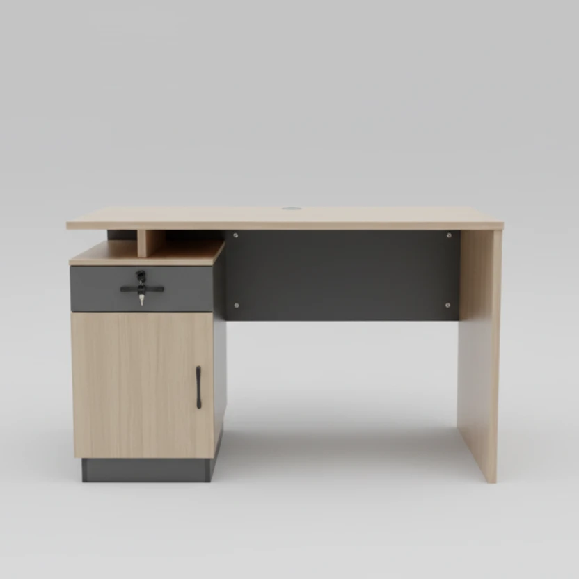 Office Desk - Modern 1.2m with Drawer & Storage Furniture Desks