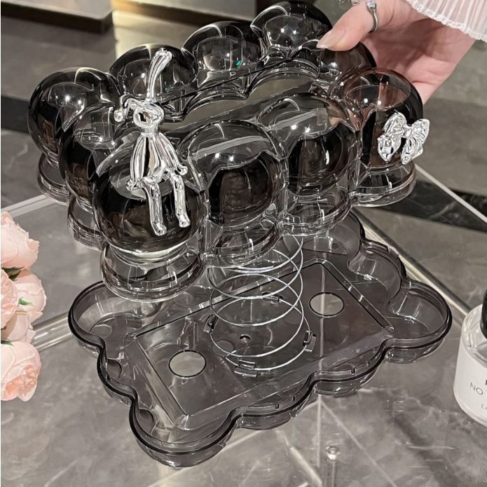 Bubble Tissue Box Holder with Bow and Bunny Figurine