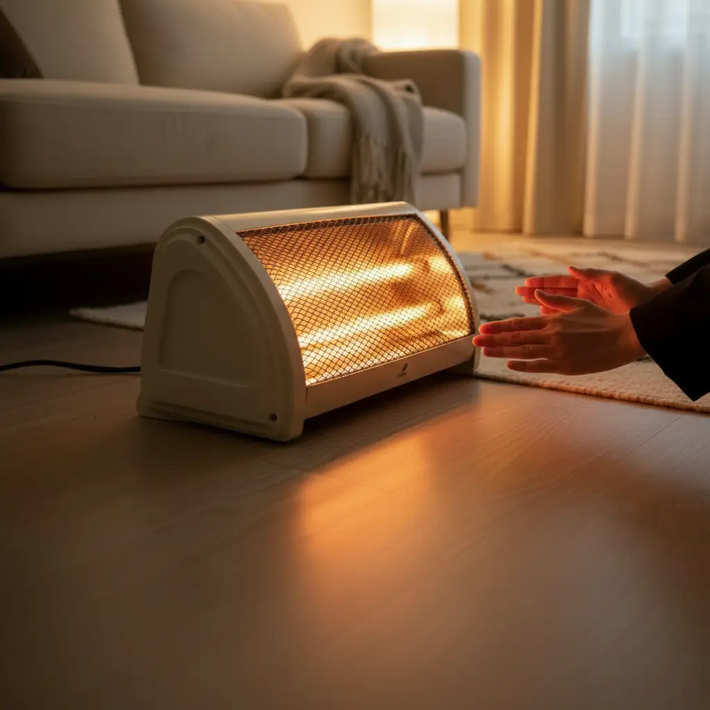 Electric Heater - Nunix NH-03 Quartz Radiant Portable with Safety Tip-Over Switch White Electronics Space Heaters