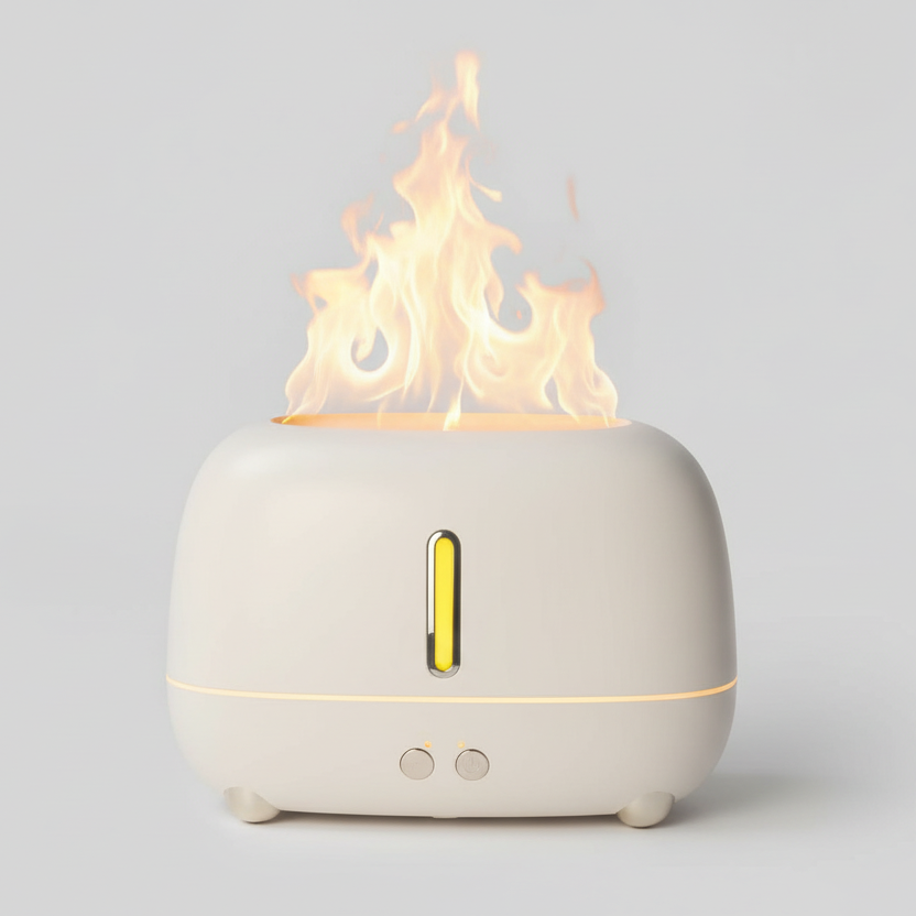 Flame Effect Humidifier 250ml USB LED Aroma Diffuser Cool Mist