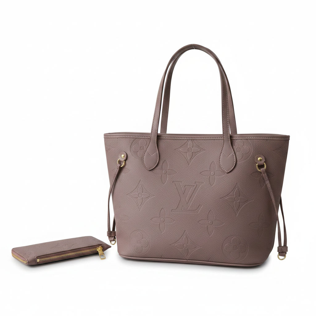 LV Tote Bag Monogram Embossed Smart Casual with Pouch and Zip 41x17x29cm Bags & Accessories Tote Bags