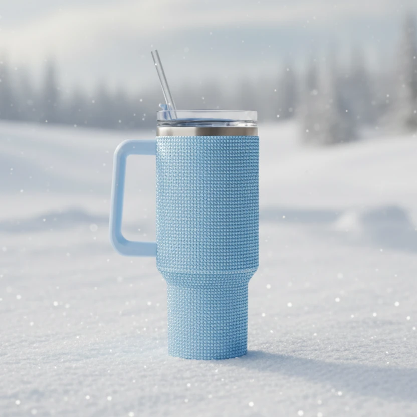 1.2 Liter Insulated Stainless Steel Tumbler with Handle and Straw Travel Gear Tumblers