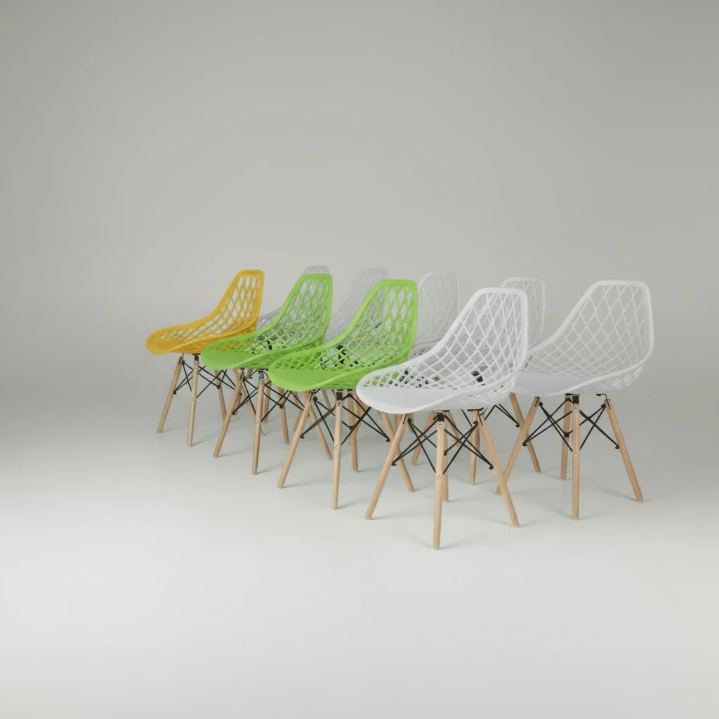Dining Chair - Modern Geometric with Wood Legs Furniture Kitchen & Dining Room Chairs
