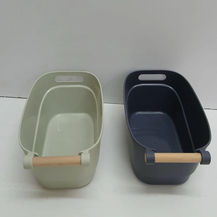 Storage Container - BPA-Free Plastic Multipurpose with Bamboo Handle Home & Garden Household Storage Containers