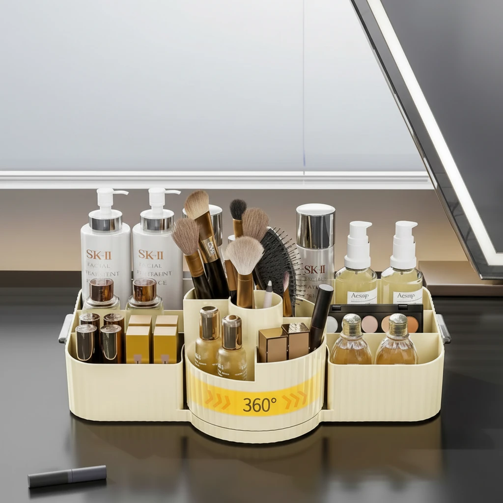 Multipurpose Organizer with 360° Rotating Compartment 33x20cm Home & Garden Household Storage Caddies